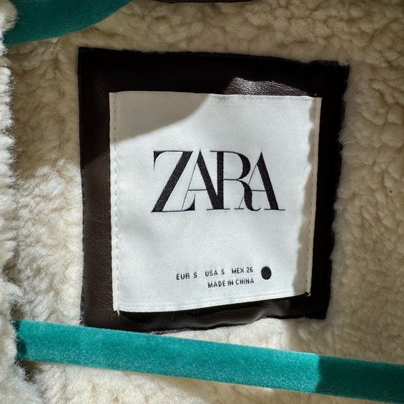 Zara Brown and Cream Shearling Vest - Picture 3 of 5